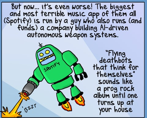 Cartoon by First Dog on the Moon titled Escape Spotify, panel 3