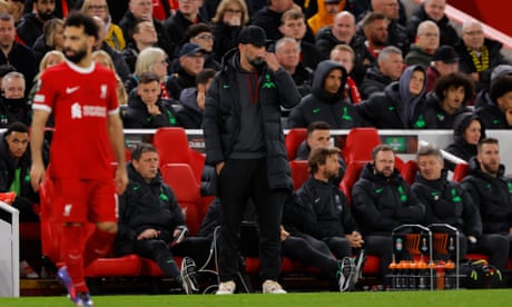 ‘This must feel bad and it does’: Jürgen Klopp rues Liverpool’s mental fatigue