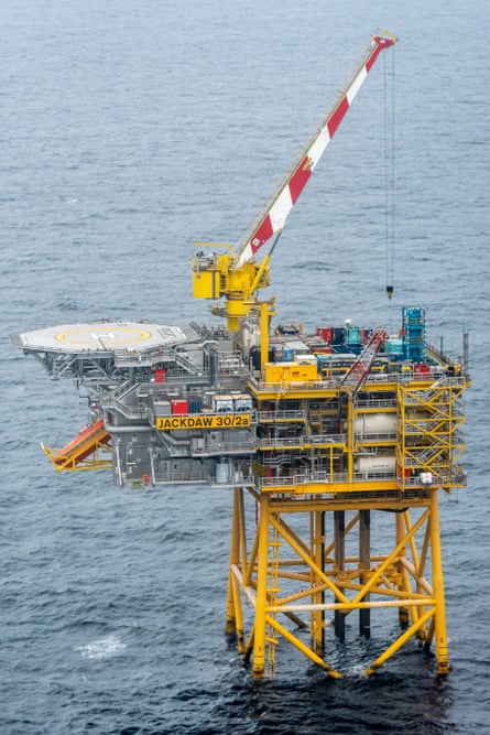 The Jackdaw platform in the North Sea.