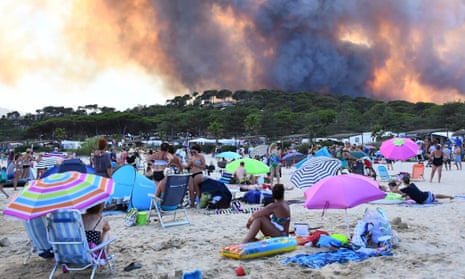 A forest fire in southeastern France.