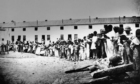 Freed slaves in Freedman’s Village, in Arlington, Virginia, taken in the 1860s.