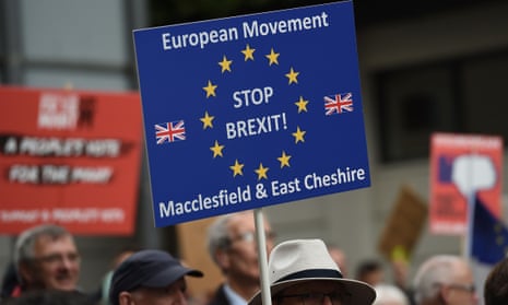 Anti-Brexit protesters marching in Liverpool on Sunday.