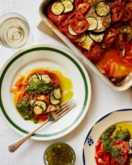 Matthew Ryle’s ratatouille with sauce pistou.