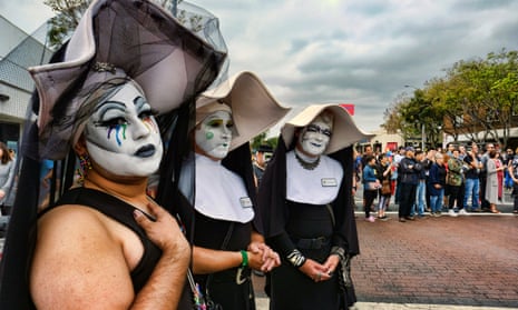 Three drag 'nuns' at Pride