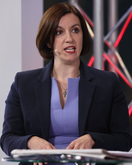 Bridget Phillipson speaks at a lectern