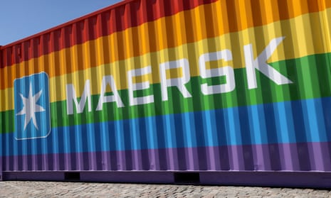 Signage at the Maersk offices in Copenhagen, Denmark.