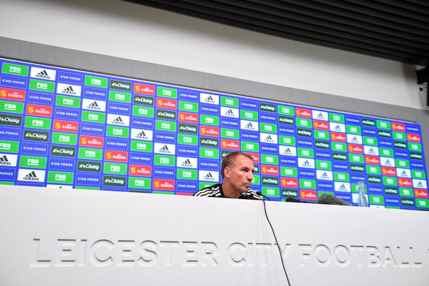 Brendan Rodgers facing the media on Thursday.