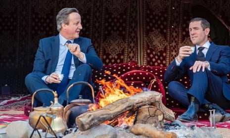 David Cameron and Lex Greensill in Saudi Arabia, January 2020