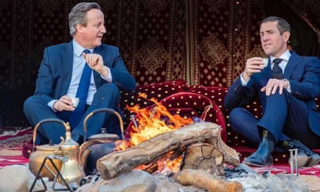 ‘Gliding from a position of public responsibility into one of private gain is now the norm.’ David Cameron (left) and Lex Greensill in January 2020.