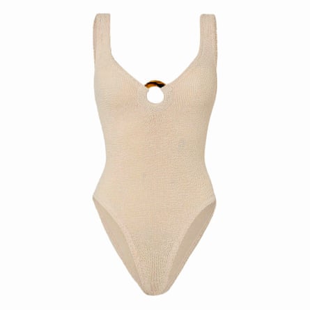 Cream shirred swimsuit