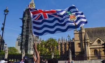 British Indian Ocean Territory islanders gather in Parliament Square in London in September 2021.