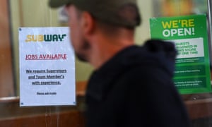 Eine Anzeige für Mitarbeiter in London, Großbritannien