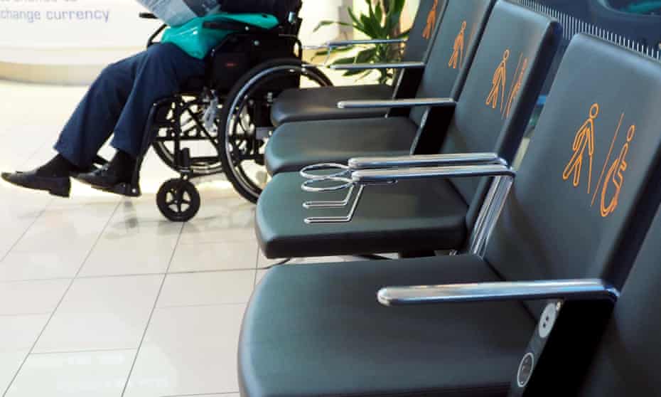 Seating area for disabled passengers at an airport