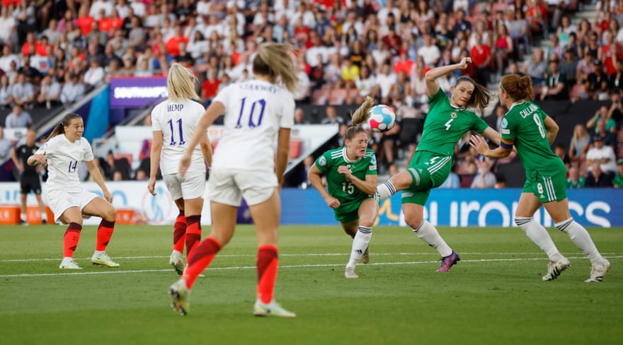 England’s Fran Kirby scores their first goal.
