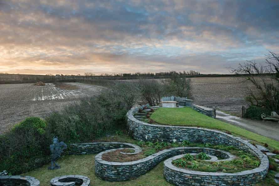 Garden at Camel Quarry House in Cornwall.
