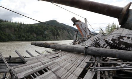 One of the wrecked paddle-steamers by the Yukon river near Dawson.