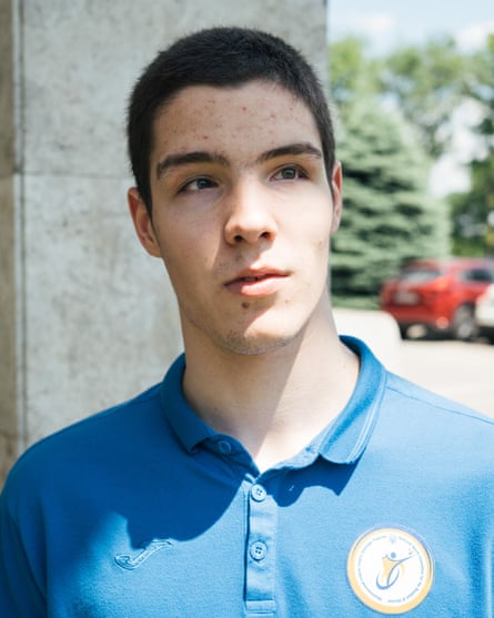 Mykhailo Serbin, 20, had to move from his native Kharkiv after it was bombed.