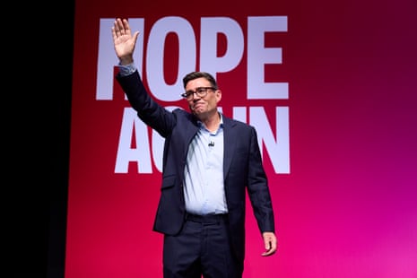 Andy Burnham making his speech today.