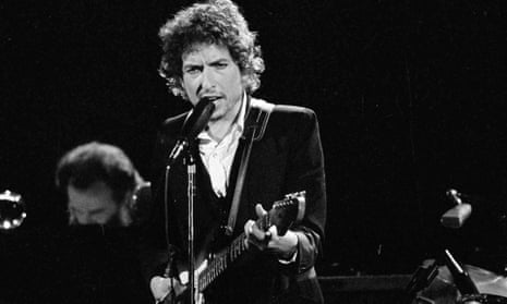 Bob Dylan performs at the Forum in Los Angeles in 1974.