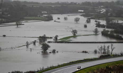 River Towy bursts its banks in Carmarthenshire