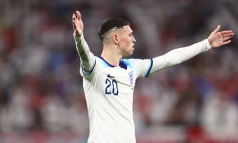 Phil Foden of England during the game against Wales.