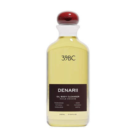 Clear bottle of oil cleanser