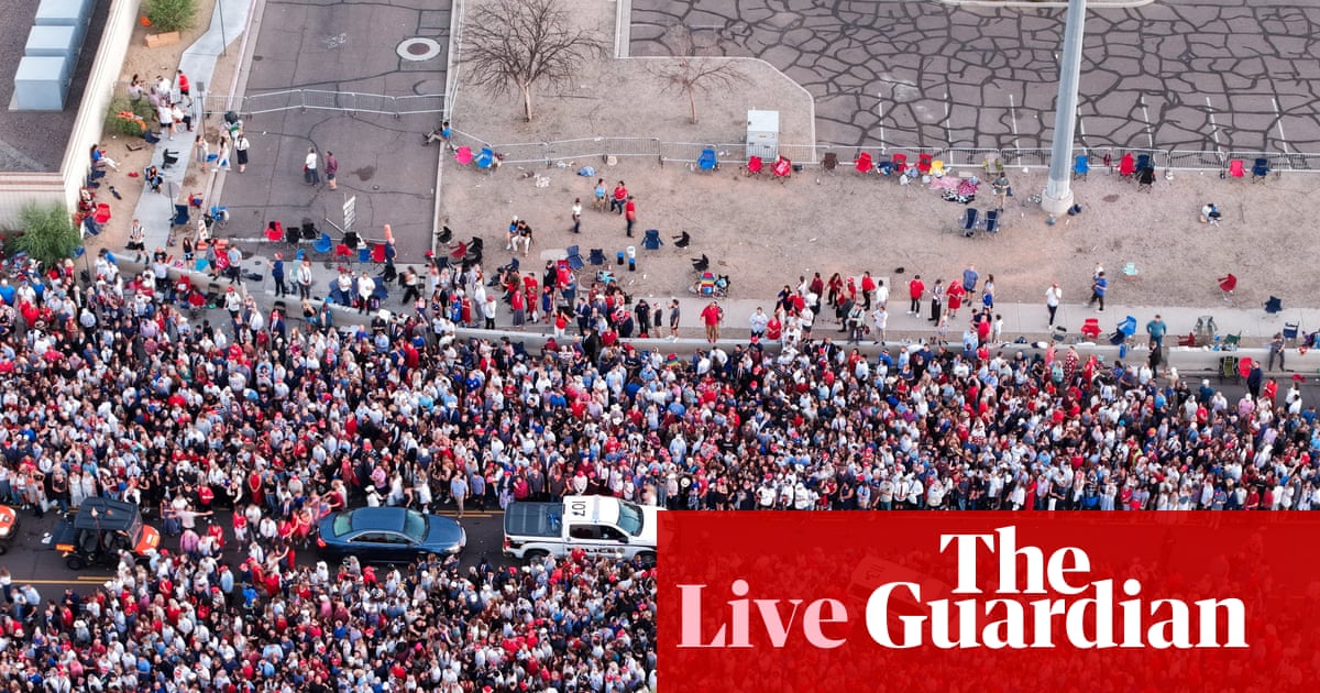 Charlie Kirk memorial: Trump and Vance to join tens of thousands of people at service for rightwing activist US politics live
