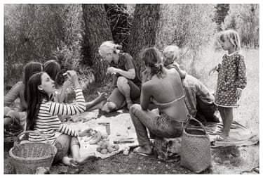 Family picnic under the sweet chestnut trees, Anduze, c1973