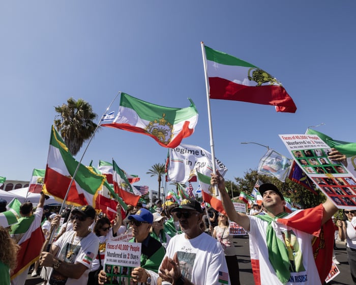 Anti-regime protests take place outside Iran's first World Cup match – video