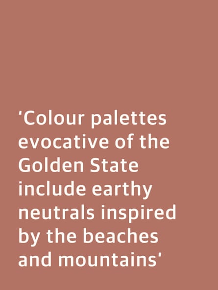 اقتباس: “تشمل لوحات الألوان المستوحاة من الولاية الذهبية الألوان المحايدة الترابية المستوحاة من الشواطئ والجبال”