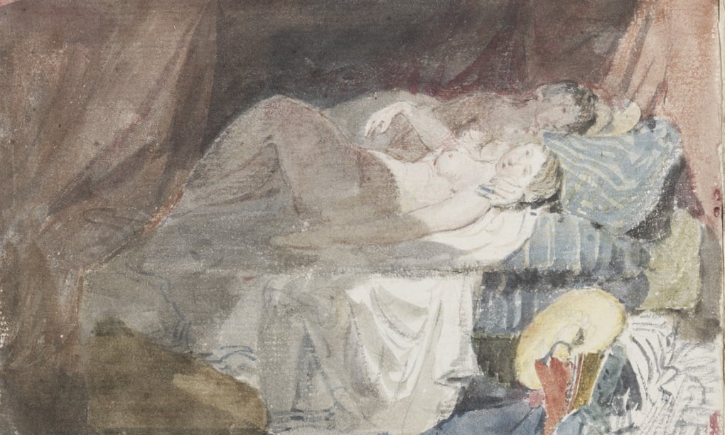 Detail from JMW Turner’s Nude Swiss Girl and a Companion on a Bed