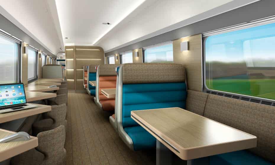 Computer-generated image showing how the club car will look on the revamped Caledonian Sleeper
