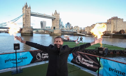 Peter Crouch at Amazon’s launch on the Thames.