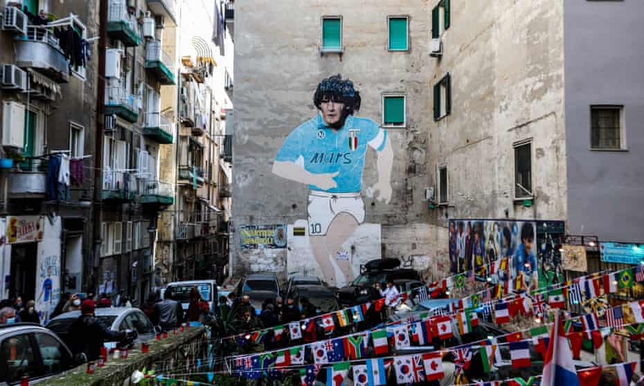 A Maradona mural in the city’s Spanish Quarter.