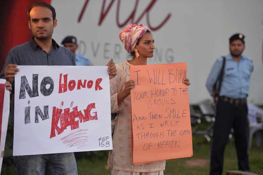Protesters in Islamabad in July, 2016 following the murder of Qandeel Baloch