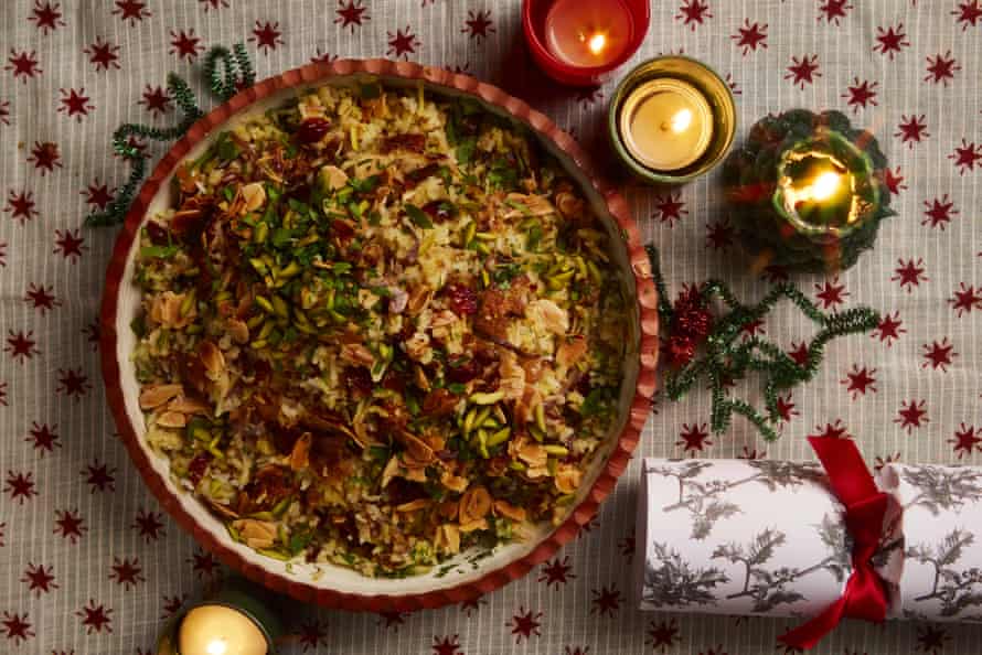 Ravinder Bhogal’s jewelled nut and cranberry rice pilaf