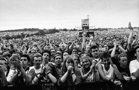 View from the Pyramid stage at Glastonbury in the early 1990s.