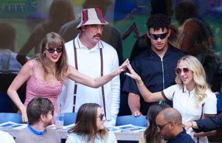Travis Kelce, Taylor Swift, Brittany and Patrick Mahomes attend the US Open men’s final in September.