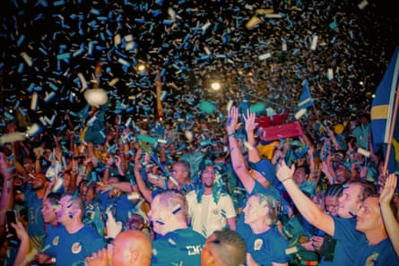 Curaçao supporters in Willemstad, the capital, watch as the national team secure World Cup qualification