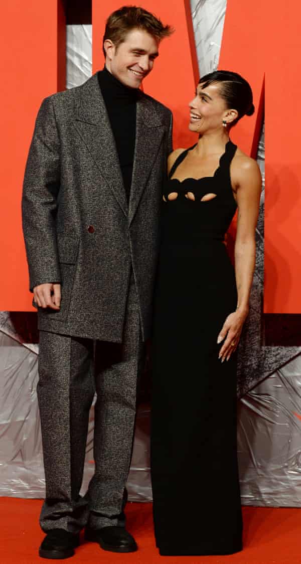 Robert Pattinson and Zoë Kravitz, who plays Catwoman, at a special screening of The Batman in London on 23 February.