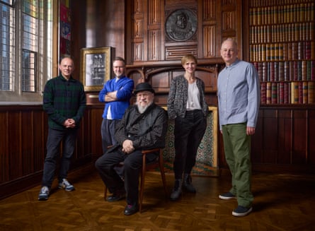A new chapter of the story … (l-r) Daniel Evans, Duncan Macmillan, George RR Martin, Tamara Harvey and Dominic Cooke.