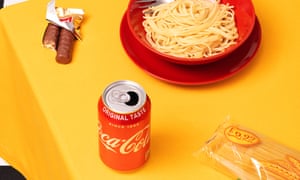 selection of cheap and classic objects against yellow background