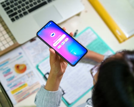 Student Using AI Chatbot While Studying