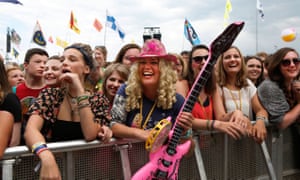 Dolly Parton fans. Pyramid stage, Glastonbury 2014.