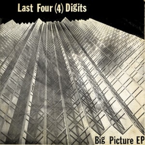 The sleeve of Big Picture EP by Last Four (4) Digits, showing a view of a colossal skyscraper from below