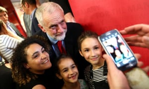 Jeremy Corbyn, the Labour leader, with supporters on the 2017 general election campaign trail.