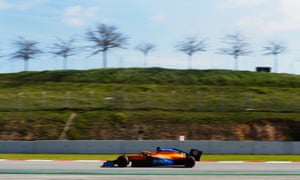 McLaren’s Carlos Sainz takes part in winter testing at Barcelona.