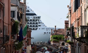 A cruise ship in Venice. Venice has appealed to top European cruise ship destinations, from Amsterdam to Barcelona, Dubrovnik and Marseille, to unite in tackling the dangers and environmental impact of hulking liners, port authorities said on August 1, 2019.