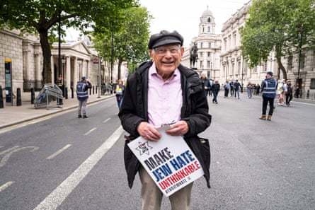 Lionel Blumenthal, 91, at the rally.