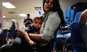 A woman with her son at the border. Advocacy groups had been warning for months that family separations were already taking place.